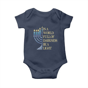 Be A Light Hanukkah Baby Onesie TS09 Navy Print Your Wear