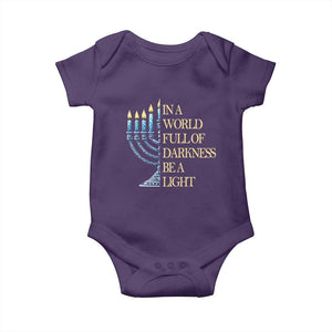 Be A Light Hanukkah Baby Onesie TS09 Purple Print Your Wear