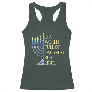 Be A Light Hanukkah Racerback Tank Top TS09 Dark Forest Green Print Your Wear