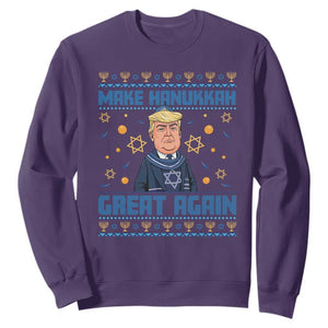 Funny Make Hanukkah Great Again Trump Sweatshirt TS09 Purple Print Your Wear