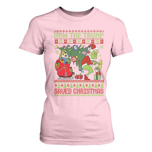 Funny Xmas Trump T Shirt For Women How The Trump Saved Christmas TS09 Light Pink Print Your Wear