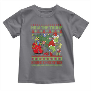 Funny Xmas Trump Toddler T Shirt How The Trump Saved Christmas TS09 Charcoal Print Your Wear