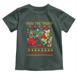 Funny Xmas Trump Toddler T Shirt How The Trump Saved Christmas TS09 Dark Forest Green Print Your Wear