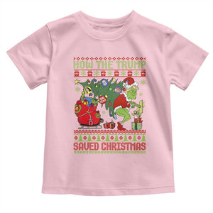 Funny Xmas Trump Toddler T Shirt How The Trump Saved Christmas TS09 Light Pink Print Your Wear