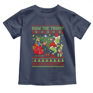 Funny Xmas Trump Toddler T Shirt How The Trump Saved Christmas TS09 Navy Print Your Wear