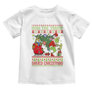 Funny Xmas Trump Toddler T Shirt How The Trump Saved Christmas TS09 White Print Your Wear
