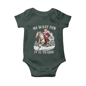 Funny Xmas Trump Baby Onesie Oh What Fun It Is To Ride Cowboy Trump Riding Horse TS09 Print Your Wear
