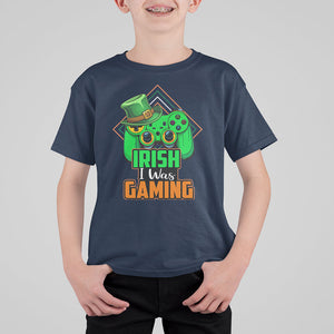 St. Patrick's Day T Shirt For Kid Irish I Was Gaming Funny Lucky Shamrocks Gamer TS09 Navy Printyourwear