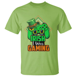 St. Patrick's Day T Shirt Irish I Was Gaming Funny Lucky Shamrocks Gamer TS09 Lime Printyourwear