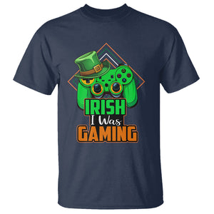 St. Patrick's Day T Shirt Irish I Was Gaming Funny Lucky Shamrocks Gamer TS09 Navy Printyourwear