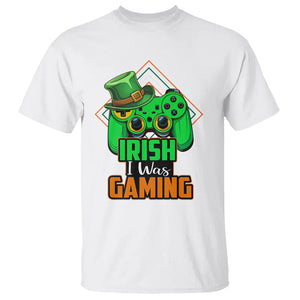 St. Patrick's Day T Shirt Irish I Was Gaming Funny Lucky Shamrocks Gamer TS09 White Printyourwear