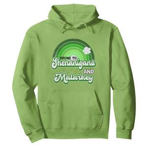 Funny St Patrick's Day Hoodie Prone To Shenanigans And Malarkey TS09 Lime Print Your Wear