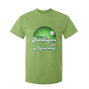 Funny St Patrick's Day T Shirt For Kid Prone To Shenanigans And Malarkey TS09 Lime Print Your Wear