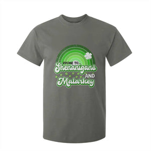 Funny St Patrick's Day T Shirt For Kid Prone To Shenanigans And Malarkey TS09 Military Green Print Your Wear