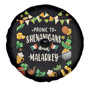 St Patrick's Day Spare Tire Cover Funny Prone To Shenanigans And Malarkey TS09 Print Your Wear