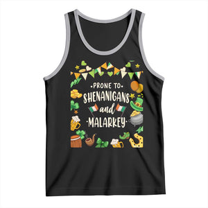 St Patrick's Day Tank Top Funny Prone To Shenanigans And Malarkey TS09 Black Athletic Heather Print Your Wear