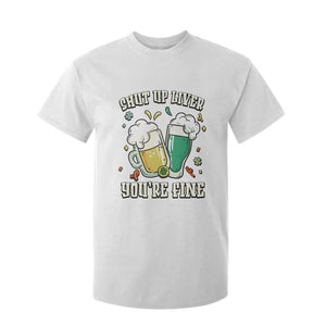 St Patrick's Day T Shirt For Kid Beer Drinking Shut Up Liver You're Fine TS09 White Print Your Wear