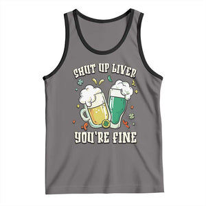 St Patrick's Day Tank Top Beer Drinking Shut Up Liver You're Fine TS09 Deep Heather Black Print Your Wear