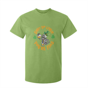 St Patrick's Day T Shirt For Kid Beer Drinking Skeleton Shut Up Liver You're Fine TS09 Lime Print Your Wear