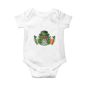 St Patrick's Day Baby Onesie Irish Beer Funny Skeleton Drinking TS09 White Print Your Wear