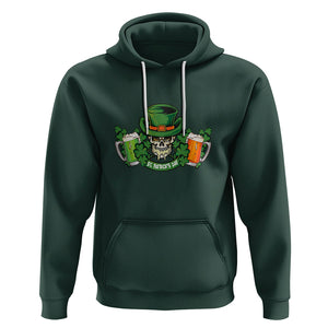 St. Patrick's Day Hoodie Irish Beer Funny Skeleton Drinking TS09 Dark Forest Green Printyourwear