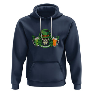 St. Patrick's Day Hoodie Irish Beer Funny Skeleton Drinking TS09 Navy Printyourwear