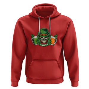 St. Patrick's Day Hoodie Irish Beer Funny Skeleton Drinking TS09 Red Printyourwear