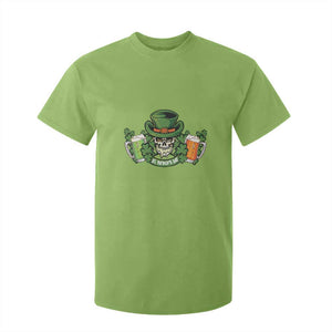St Patrick's Day T Shirt For Kid Irish Beer Funny Skeleton Drinking TS09 Lime Print Your Wear