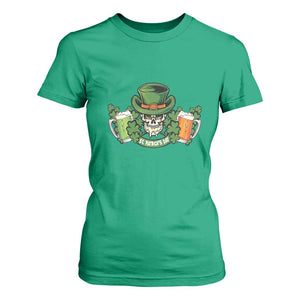 St Patrick's Day T Shirt For Women Irish Beer Funny Skeleton Drinking TS09 Irish Green Print Your Wear