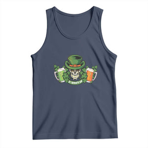 St Patrick's Day Tank Top Irish Beer Funny Skeleton Drinking TS09 Navy Print Your Wear