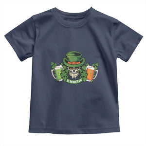 St Patrick's Day Toddler T Shirt Irish Beer Funny Skeleton Drinking TS09 Navy Print Your Wear
