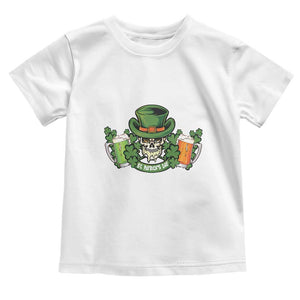 St Patrick's Day Toddler T Shirt Irish Beer Funny Skeleton Drinking TS09 White Print Your Wear