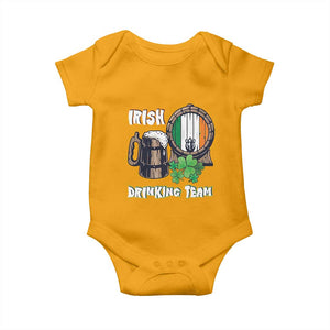 St Patrick's Day Baby Onesie Beer Drinking Team Ireland Flag TS09 Gold Print Your Wear
