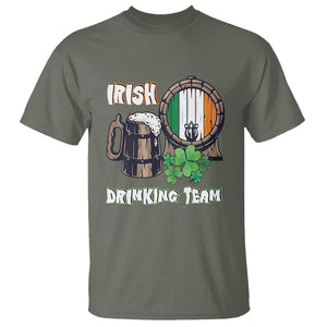 St. Patrick's Day T Shirt Beer Drinking Team Ireland Flag TS09 Military Green Printyourwear