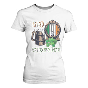 St Patrick's Day T Shirt For Women Beer Drinking Team Ireland Flag TS09 White Print Your Wear