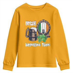 St Patrick's Day Youth Sweatshirt Beer Drinking Team Ireland Flag TS09 Gold Print Your Wear
