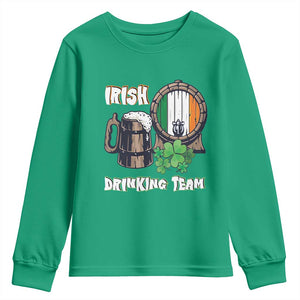 St Patrick's Day Youth Sweatshirt Beer Drinking Team Ireland Flag TS09 Irish Green Print Your Wear