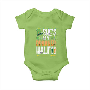 St Patrick's Day Couple Matching Baby Onesie She's My Drunker Half TS09 Lime Print Your Wear