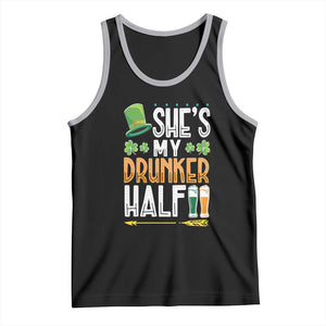 St Patrick's Day Couple Matching Tank Top She's My Drunker Half TS09 Black Athletic Heather Print Your Wear