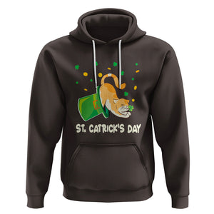 Happy Patrick's Day Cat Lover Hoodie St.Catrick's Lucky Cat Shamrock Hat TS09 Dark Chocolate Printyourwear