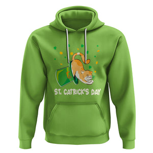 Happy Patrick's Day Cat Lover Hoodie St.Catrick's Lucky Cat Shamrock Hat TS09 Lime Printyourwear