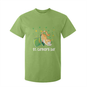 St Patrick's Day T Shirt For Kid Happy St.Catrick's Lucky Cat Shamrock Hat TS09 Lime Print Your Wear