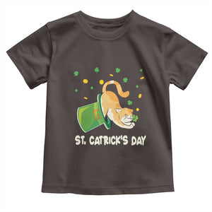 St Patrick's Day Toddler T Shirt Happy St.Catrick's Lucky Cat Shamrock Hat TS09 Dark Chocolate Print Your Wear