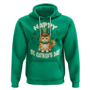 St.Patrick's Day Cat Lover Hoodie Happy St.Catrick's Lucky Cat Shamrock Cute Kitty TS09 Irish Green Printyourwear
