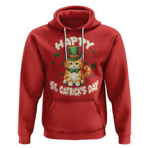 St.Patrick's Day Cat Lover Hoodie Happy St.Catrick's Lucky Cat Shamrock Cute Kitty TS09 Red Printyourwear