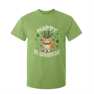 St Patrick's Day T Shirt For Kid Happy St.Catrick's Lucky Cat Shamrock Cute Kitty TS09 Lime Print Your Wear
