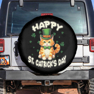 St Patrick's Day Spare Tire Cover Happy St.Catrick's Lucky Cat Shamrock Cute Kitty TS09 No hole Black Print Your Wear