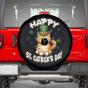 St Patrick's Day Spare Tire Cover Happy St.Catrick's Lucky Cat Shamrock Cute Kitty TS09 Black Print Your Wear