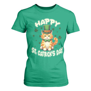 St Patrick's Day T Shirt For Women Happy St.Catrick's Lucky Cat Shamrock Cute Kitty TS09 Irish Green Print Your Wear
