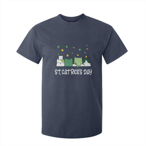 St Patrick's Day Cat Lover T Shirt For Kid Happy St.Catrick's Lucky Family Cats Shamrock TS09 Navy Print Your Wear